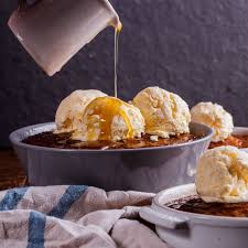 South African Malva Pudding With Easy Frozen Custard Simply Delicious Recipe Malva Pudding Frozen Custard African Dessert