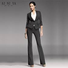 Black And White Formal Attire For Ladies Find More Pant Suits Information About Women Pant Suits Black White Stripes Office Uniform Two Piece Ladies Pantsuits For Women Pantsuit Womens Suits Business