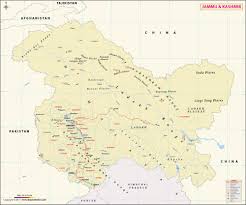 Get free map for your website. Jammu And Kashmir Map 48 W X 40 H Vinyl Amazon In
