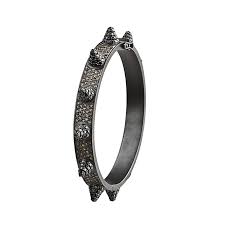 $16,800.00 oval bracelet with spikes. Full Diamond Spike Bracelet Black Brown Anil Arjandas