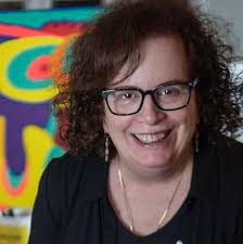 Ellen Soffer's “Yellow Painting” never fails to make us smile! Ellen is a  Louisiana-based abstract painter, whose brightly-colored, expressive  paintings have been shown all around the country. Frequent visitors to the  gallery