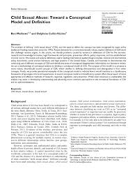 Pdf Child Sexual Abuse Toward A Conceptual Model And Definition