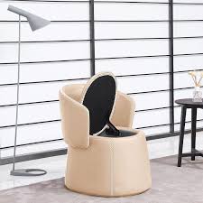 Convertible Beige Faux Leather Accent Chair Upholstered Armchair With Storage Modern Ottoman Leather Accent Chair Upholstered Chairs Upholstered Arm Chair