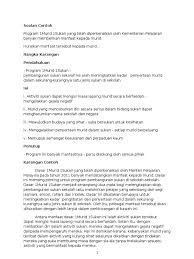 Penglibatan ini lebih menjurus kepada penyertaan 1 Murid 1 Sukan