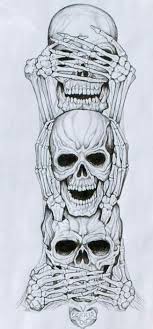 See No Evil Hear No Evil Speak No Evil Skull Skull Art Skull Tattoos
