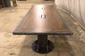 Small I Beam Conference Table With Walnut Top Model Ib27 Vintage Industrial Furniture Vintage Industrial Decor Vintage Furniture Design