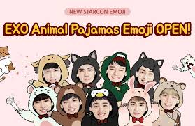 Whatsapp animals & nature emojis. Fy Exo 161130 Starcon Me Exo Animals Pajamas Emoji Was