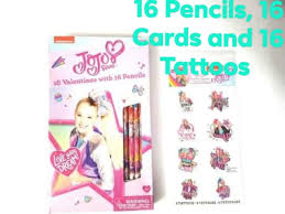 The jojo siwa valentines cards come with 16 valentines cards and 16 pencils. Jojo Siwa 16 Valentines Cards With 16 Pencils And 16 Tattoos Amazon In Office Products