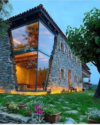Architecture Glass House Stone House Modern House Design