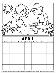 Artistic April Calendar Coloring Pages For Kids Kids Calendar Coloring Calendar