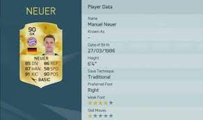 4 88 90 91 89 58 92. Manuel Neuer Fifa 16 Sillyseason Com