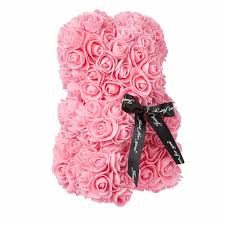 Ourson Deco En Roses Artificielles Objet Decoratif Objet Decoratif Decoration Gifi