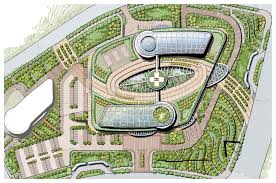 Modern Landscape Master Plan Sunken Garden Green House Hospital Landscape Yin And Yang Landscape Wav Parking Design Landscape Plans Contemporary Landscape