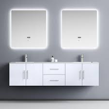 The kitchen & bath design center has helped thousands of homeowners in the tampa bay area since 2000 and maintained an a bbb rating. Lexora Geneva 72 Inch Glossy White Double Vanity With Led Mirrors