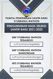 Jadwal pendaftaran ppdb tk sd dan smp kabupaten magelang 2021 2022 jadwal pendaftaran smp negeri kabupaten magelang, berisi informasi penting antara lain kapan pendaftaran dilaksanakan. Hasil Psb Smp Syubbanul Wathon Tegalrejo Th Ajaran 2021 2022 Smp Syubbanul Wathon