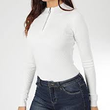 Sweat col montant zippé noir puma. Tiffosi Pull Col Zippe Femme Embird Blanc Casse Laboutiqueofficielle Com