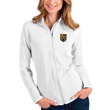 For comfort fit please order 1/2 to 1 size larger than your current size. Vegas Golden Knights Antigua Womens Glacier Full Zip Jacket White