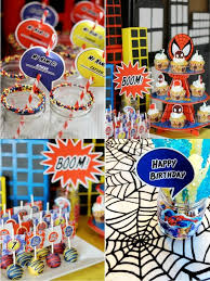 7th Birthday Party Theme Ideas For Boy A Spiderman Inspired 7th Birthday Party Birthday Party Printables Boy Birthday Parties Diy Party Crafts