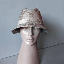 Vintage Anthony Peto Hat: Silver Satin Floral Design, 58cm