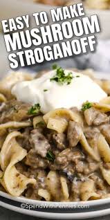 With crumbled ground beef and cremini mushrooms, this bad boy comes together in a single pot. Easy Mushroom Stroganoff Budget Friendly Spend With Pennies
