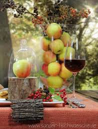 Tischdeko Herbst Mit Apfeln Herbst Tischdekoration