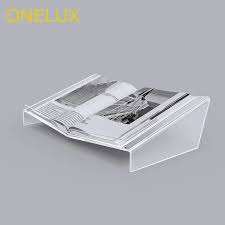 Our acrylic book/binder stands are a beautiful way to hold or display books, binders, and marketing materials of all types. Desktop Clear Acrylic Book Stand Holder Lucite Newspaper Magazine Tray Rack Home Office Storage Aliexpress