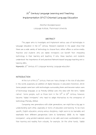 Pdf 21st Century Language Learning And Teaching Implementation Of Ict Oriented Language Education