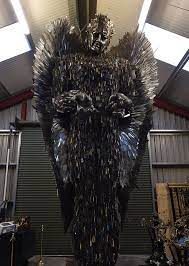 British artist alfie bradley is creating a knife angel sculpture made out of 100,000 knives seized by police or handed to them as part of the ongoing knife amnesty project in the uk. Knife Angel Sculpture Is Made Out Of 100 000 Knives Collected By The Police Interestingasfuck