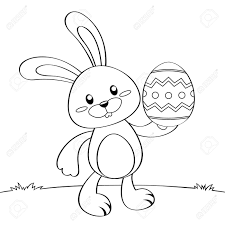 Dog running black & white vector clip art graphic. Cute Cartoon Easter Bunny With Easter Egg Black And White Vector Royalty Free Cliparts Vectors And Stock Illustration Image 122251544