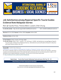 Fta ~ freelance model malaysia. Pdf Job Satisfaction Among Regional Specific Tourist Guides Evidence From Malaysian Borneo