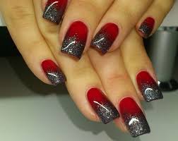 Matte Black And Red Glitter Nails 36 Awesome Ombre Nails Black Images Red Ombre Nails Red Wedding Nails Nails