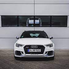 Swap The Chrome Bits And Pieces With Black Optics And It S A Done Deal New Rs3 400hp 5 Cylinders White Audiforumneckarsulm Audi Rs3 Audi Audi Sport
