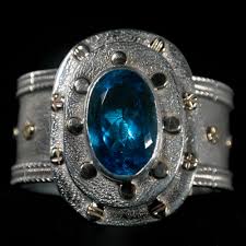 The Adobe Fine Art —Monroe Jackson—203-3 Blue Topaz Cuff Bracelet