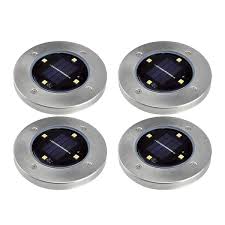 Inground Solar Disk Lights 4 Pc