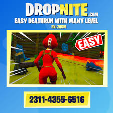 The super easy default deathrun w/ 50 levels! Zkrm S Fortnite Creative Map Codes Fortnite Creative Codes Dropnite Com