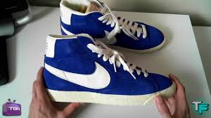 Nike sportswear blazer mid 77 vntg. Nike Blazer Hi Suede Vintage Blue White Unboxing Youtube