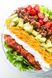 Easy Taco Salad Low Carb Gluten Free This Easy Low Carb Salad Is Like A Beef Taco In A Bowl Just 10 Ing Healthy Tacos Salad Healthy Tacos Healthy Recipes