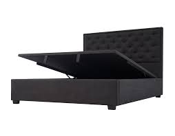 A platform bed is a specially designed bed that is raised up off of the ground with a rectangular frame to give a unique aesthetic look. Colton Upholstered Bed Frame W Gas Lift Storage Slate Grey Bedroom Furniture Forty Winks