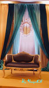 Dull Gold Green Engagement Stage Decor Backdrop Byanayals Backdrops Decor Wedding Reception Decorations