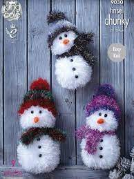 339 projects, in 120 queues. Tinsel Snowmen In King Cole Tinsel Chunky 9030 Christmas Knitting Patterns Christmas Knitting Snowmen Patterns