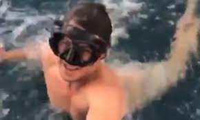 Sydney fisherman goes skinny dipping with humpback whale | Daily Mail Online