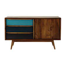 Credenza Bassa Vintage Blu In Legno L 127 Cm Janeiro Moveis Para Banheiro Bosques Aparador Vintage