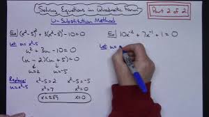 How to solve a system using the substitution method. Solving Equations In Quadratic Form Using U Substitution Part 2 Of 2 Quadratics Solving Equations Equations