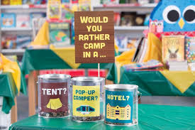 Sleeping In Style Find Out What Camping Style Your Students Like Best By Running A This Versus That Scholastic Book Fair Happy Camper Book Fair Camping Books