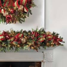 Christmas Joy Decorated Pre Lit Garland Frontgate Christmas Garland Pre Lit Garland Holiday Garlands