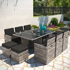 Luxurious garden furniture in your own home. Billyoh Modica 10 Seater Cube Outdoor Rattan Garden Dining Set Mixed Grey Garden Furniture Billyoh Store