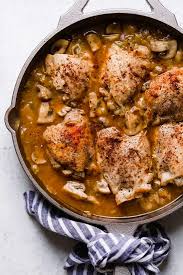Braised Chicken With Mushrooms And Leeks Recipe Braised Chicken Thighs Braised Chicken Chicken Thighs Mushrooms
