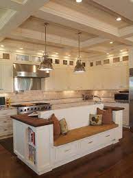Baseboard molding trims the edges of the treads where they meet the face of a wall, and it's important that the molding matches the handrail at. Island With Built In Bench Seat In This Kitchen It Is So Unique I Also Love The Beautiful Cabinetry Cof Home Kitchens Kitchen Island Design Kitchen Layout