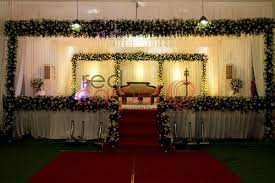 Green And White Theme Wedding Stage By Red Carpet Events At St Mary S Orthodox Church Parish Hall Kallooppa Wedding Stage Decor Red Carpet Wedding White Theme
