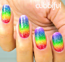 Nail art decor false nail gradient color rainbow colorful manicure uv gel. Rainbow Glitter Acrylic Nails New Expression Nails